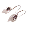 Fashion Clear Crystal Leaf Hoop Earrings